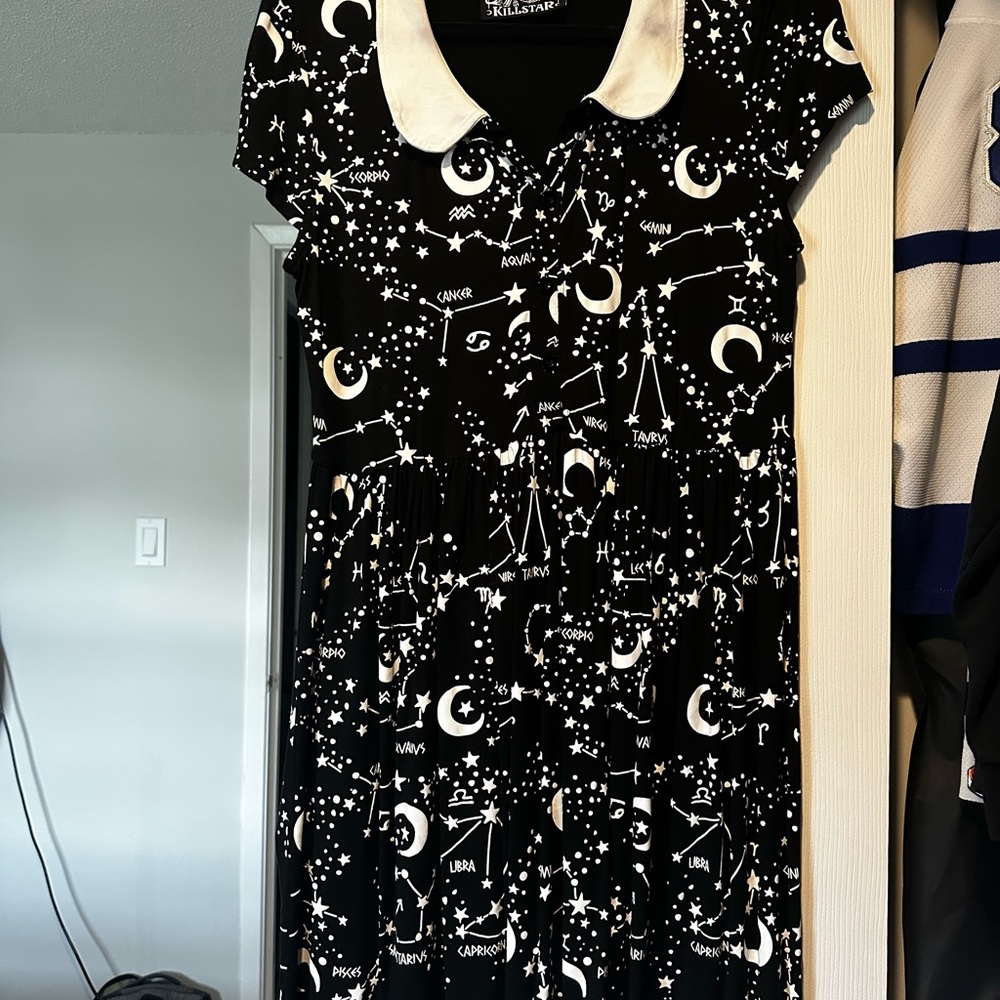Killstar Black and White Celestial Dress